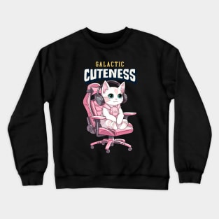 Galactic Cuteness Cat Lover Crewneck Sweatshirt